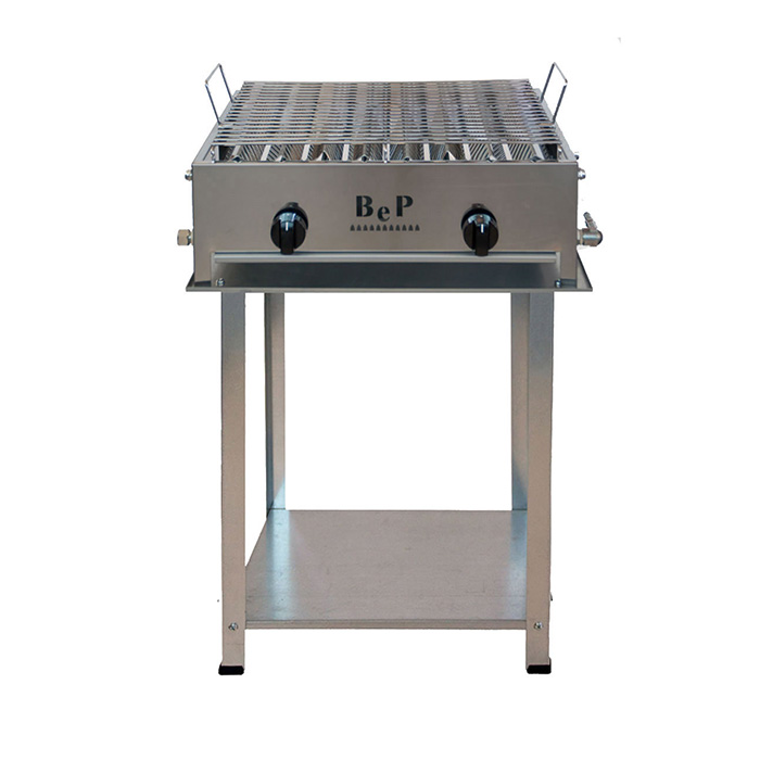 BARBECUE GAS INOX CAMPING COMPLETO DI KIT RUOTE BEP