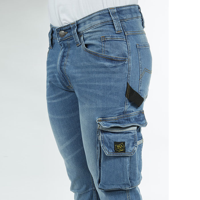 Linea Uomo Jeans Denim Lavoro Pantaloni da lavoro resistente TASCHE PANTALONI LAVORO WORKWEAR 