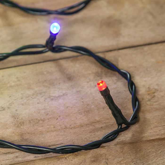 Catena MB 10 LED MULTI - BIANCO - CLASSIC 5mm Luce Fissa 1,5+1m-LUCE MULTICOLOR