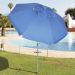 Ombrellone Spiaggia tondo Blu 220 cm Playa con Picchetto Papillon