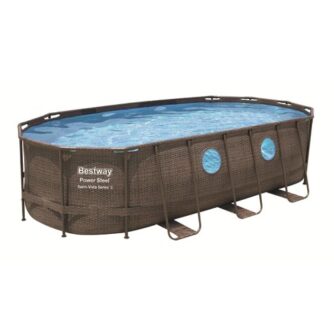 Piscina Ovale Bestway 56716 Rattan Con Oblò 549X274X122 cm