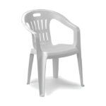 Set 4 Sedie giardino plastica PIONA impilabile 56x55x78 cm bianco