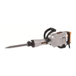 Struttura in alluminio, presa ergonomica in gomma. In dotazione:1 valigetta, 1 scalpello a punta 30x14 mm, 1 scalpello piatto, 1 impugnatura supplementare, 1 contenitore di grasso, 2 carboncini, 1 oliatore. Peso 16 kg, 1700 w.