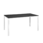 Tavolo rettangolare acciaio bianco e poliwood grigio Stintino 156x78x74 cm