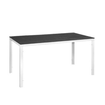 Tavolo rettangolare acciaio bianco e poliwood grigio Stintino 156x78x74 cm