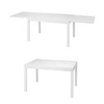 Tavolo estensibile alluminio ripiano bianco Cerboli 135/270x90x75 cm