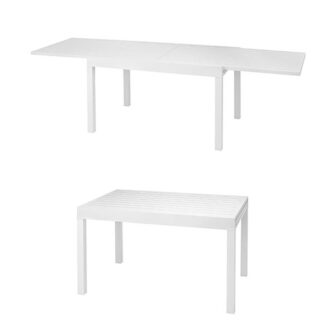 Tavolo estensibile alluminio ripiano bianco Cerboli 135/270x90x75 cm