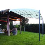 Gazebo Poliestere Acciaio per fissaggio a muro 3x4 Metri Minorca