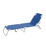 Lettino pieghevole blu Metallo Poliestere OLBIA 185x55x24 cm Axel