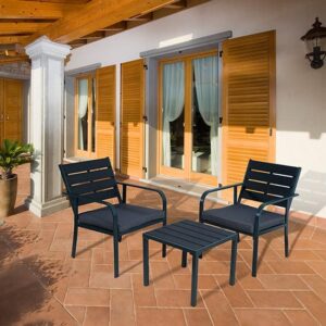 Set mobili patio Tormalina 2 sedie braccioli cuscini e tavolino Papillon