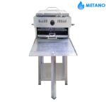 Barbecue Gas Inox Squalo con Stop Gas e Kit ruote Bep Metano