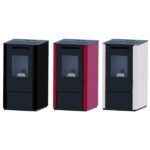 Stufa a Pellet Punto Fuoco Vania Nero Bianco e Rosso 9,5 kw