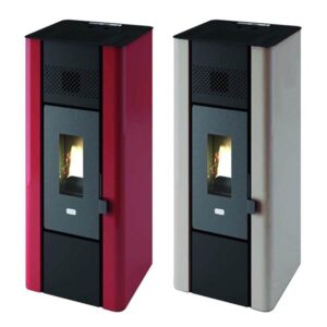 Stufa a Pellet Punto Fuoco Minni Rosso e Bianco 6,3 kw