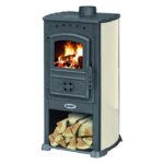 Stufa a legna acciaio Blinky Zar Modena porta vetro Avorio 7,3 KW