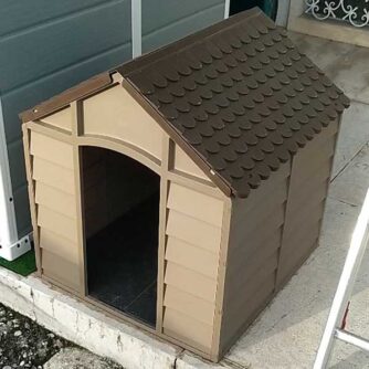 Casetta cuccia per Cani Dog Kennel marrone beige 71X71X68H