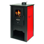 Stufa a legna acciaio Blinky Sofia porta vetro Rosso 8,45 KW