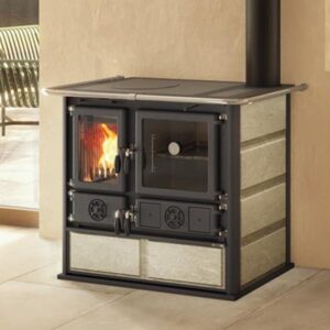 Cucina a Legna Rosa 5.0 VST Petra pietra naturale La Nordica Extraflame 8,8 KW