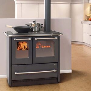 Cucina a Legna Sovrana Easy Evo 2.0 acciaio porcellanato La Nordica Extraflame 7,5 KW