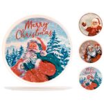 Piatto panettone decori assortiti Natale cm 32 H&H