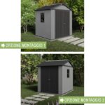 Casetta Giardino Keter Newton Plus 757 775 doppio montaggio evotech grigio