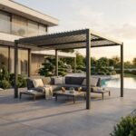 Pergola Bioclimatica alluminio grigio scuro m 3x4x2,5h