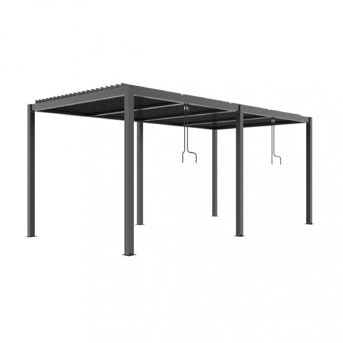 Pergola Bioclimatica alluminio grigio scuro m 7,8x4x2,5h