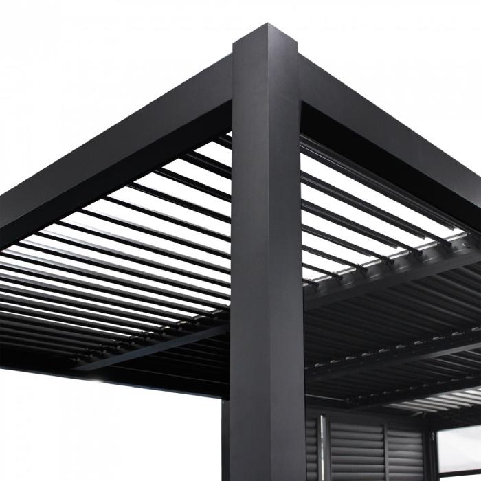Pergola Bioclimatica alluminio grigio scuro m 7,8x4x2,5h