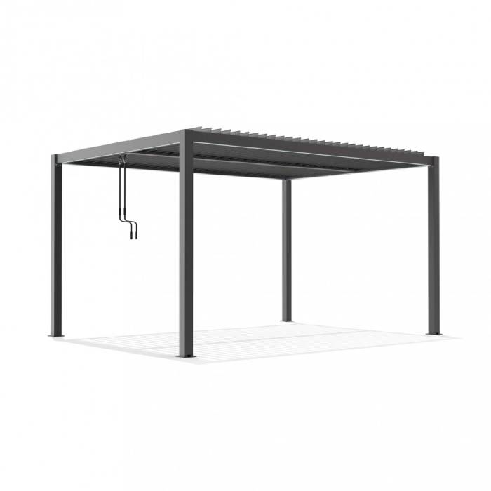 Pergola Bioclimatica alluminio grigio scuro m 3x4x2,5h