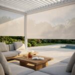 Laterale Textilene per Pergola Bioclimatica bianco 4 m