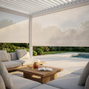 Laterale Textilene per Pergola Bioclimatica bianco 4 m