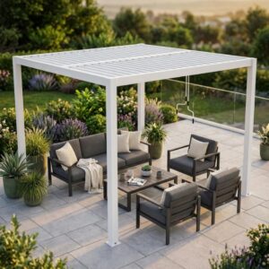 Pergola Bioclimatica alluminio bianco m 3x3x2,5h