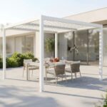 Pergola Bioclimatica alluminio bianco m 4x4x2,5h