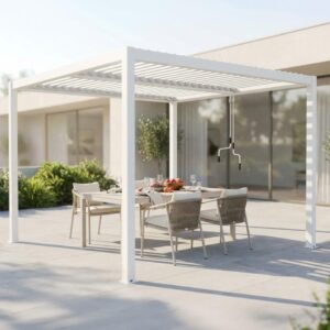 Pergola Bioclimatica alluminio bianco m 4x4x2,5h