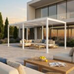 Pergola Bioclimatica alluminio bianco m 5,8x3x2,5h