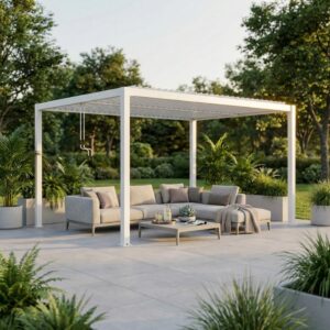 Pergola Bioclimatica alluminio bianco m 3x4x2,5h