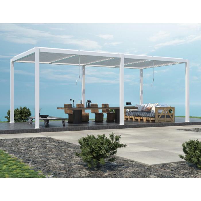 Pergola Bioclimatica alluminio bianco m 7,8x4x2,5h